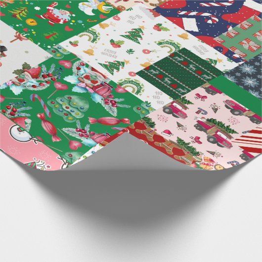 Weihnachts-Patchwork-Mischfarbe Geschenkpapier (Ecke)