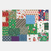 Weihnachts-Patchwork-Mischfarbe Geschenkpapier Set (Vorderseite 2)