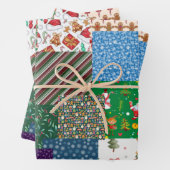 Weihnachts-Patchwork-Mischfarbe Geschenkpapier Set (Beispiel)