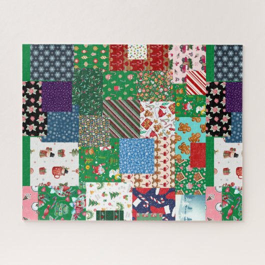 Weihnachts-Patchwork-Mischfarbe Puzzle (Horizontal)