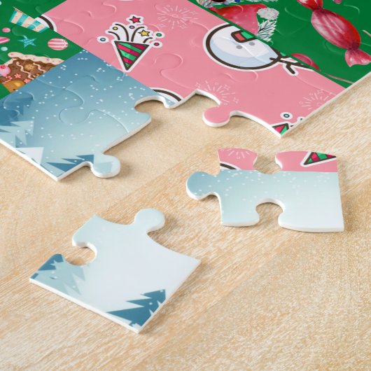 Weihnachts-Patchwork-Mischfarbe Puzzle (Seite)