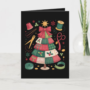 Weihnachts-Patchwork-Quilt-Baum-Nähen-Quilter-Xmas Karte