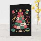 Weihnachts-Patchwork-Quilt-Baum-Nähen-Quilter-Xmas Karte (Gelbe Blume)