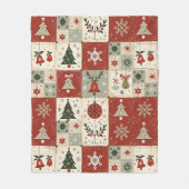 Weihnachts-Patchwork-Quilt-Fleece-Decke Fleecedecke (Vorderseite)