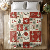 Weihnachts-Patchwork-Quilt-Fleece-Decke Fleecedecke