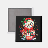 Weihnachts-Patchwork-Schneemann - Gequiltes Weihna Magnet (Vorderseite/Rückseite)