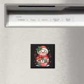 Weihnachts-Patchwork-Schneemann - Gequiltes Weihna Magnet (In Situ (Geschirrspüler))