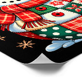 Weihnachts-Patchwork-Schneemann - Gequiltete Festt Poster (Ecke)