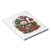 Weihnachts-Patchwork-Schneemann Notizblock (angewinkelt)