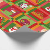 Weihnachts-Patchwork-Weihnachtsmann-Nussknacker-Ge Geschenkpapier (Ecke)