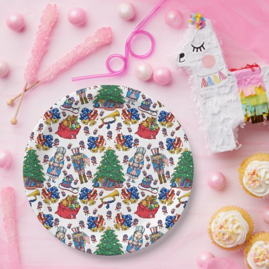 Weihnachts Patriotic Nutcrackers Pappteller (Party)