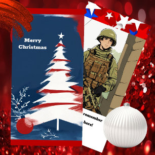 Weihnachts-Patriotik   Holiday USA   Fotokarte Feiertagskarte