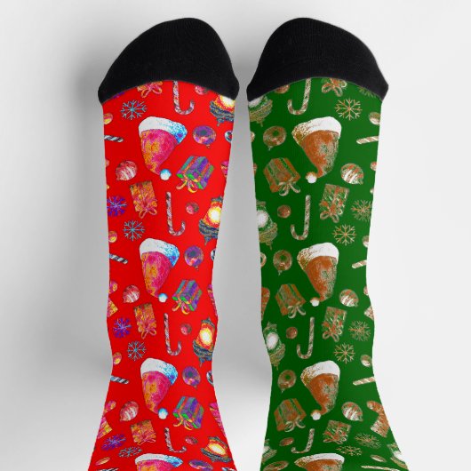 Weihnachts-Pattern-Fun-Socken Socken (Oben)