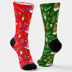 Weihnachts-Pattern-Fun-Socken Socken