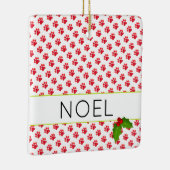 Weihnachts-Paw druckt Red PET NAME FOTO Holiday Keramikornament (Rechts)