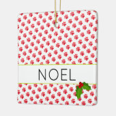 Weihnachts-Paw druckt Red PET NAME FOTO Holiday Keramikornament (Links)