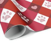 Weihnachts-Paw Prints Geschenkpapier (Rolleneckpunkt)