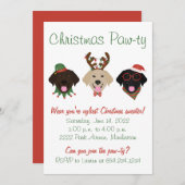 Weihnachts-Pawty Labrador Retriever Hunde Einladung (Vorne/Hinten)