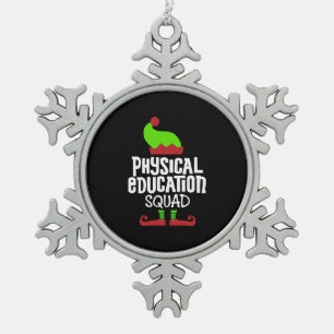 Weihnachts-PE-LehrerInnen Physikalische Bildung Schneeflocken Zinn-Ornament