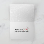 Weihnachts-PEACE mit White Dove auf Globe Karte (Innenseite)