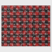 Weihnachts-PEACE-Text in Schneeflocken Wrackpapier Geschenkpapier (Flach)