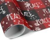 Weihnachts-PEACE-Text in Schneeflocken Wrackpapier Geschenkpapier (Rolleneckpunkt)