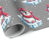 Weihnachts-Penguin auf einem Eisberg Geschenkpapier (Rolleneckpunkt)