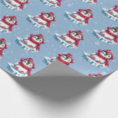 Weihnachts-Penguin auf einem Eisberg Geschenkpapier (Ecke)