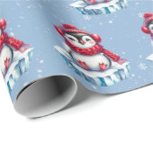 Weihnachts-Penguin auf einem Eisberg Geschenkpapier (Rolleneckpunkt)