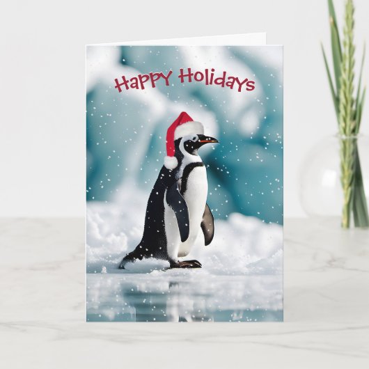 Weihnachts-Penguin auf Iceberg Feiertagskarte (Vorderseite)