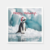 Weihnachts-Penguin auf Iceberg Serviette (Vorderseite)