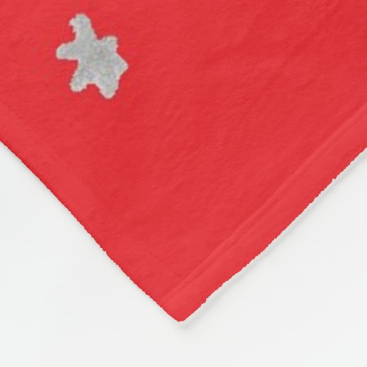 Weihnachts-Penguin auf Rot Fleecedecke (Ecke)