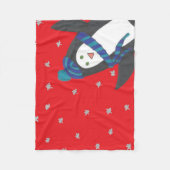 Weihnachts-Penguin auf Rot Fleecedecke (Vorderseite)