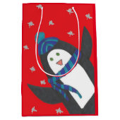 Weihnachts-Penguin auf Rot Mittlere Geschenktüte (Vorderseite)