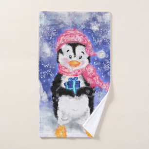 Weihnachts-Penguin-Badehandtücher Badhandtuch Set