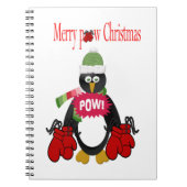 Weihnachts-Penguin Boxing-Spiral-Notebook Notizblock (Vorderseite)