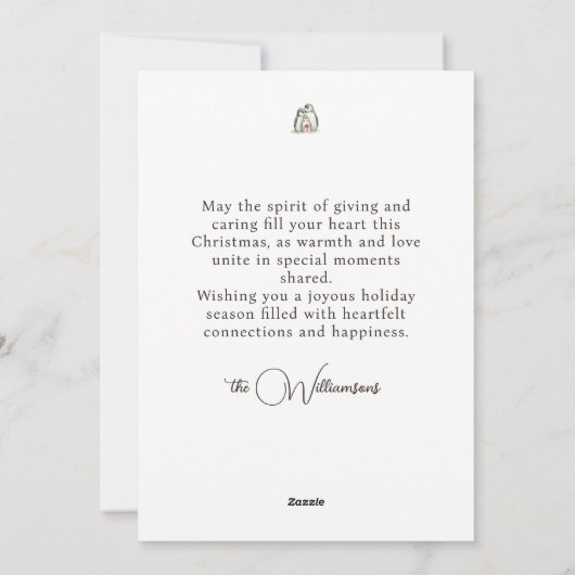 Weihnachts-Penguin Feiertagskarte (Rückseite)