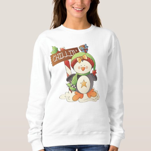 Weihnachts-Penguin-Frauen Sweatshirt (Vorderseite)