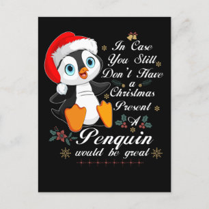Weihnachts-Penguin Geschenk Weihnachten Niedlicher Postkarte