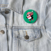 Weihnachts-Penguin in einem Hut und Scarf auf Skat Button (Beispiel)