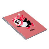 Weihnachts-Penguin in einem Hut und Scarf auf Skat Notizblock (Rechte Seite)