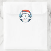 Weihnachts Penguin Mustache Trend Geschenktasten Runder Aufkleber (Tasche)