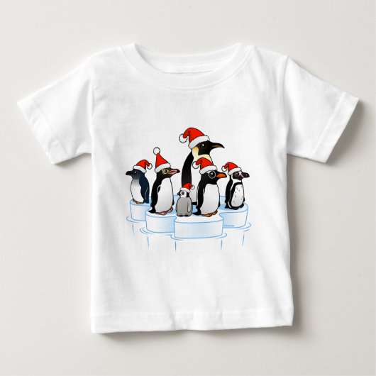 Weihnachts-Penguin-Party Baby T-shirt (Vorderseite)