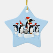 Weihnachts-Penguin-Party Keramikornament (Hinten)