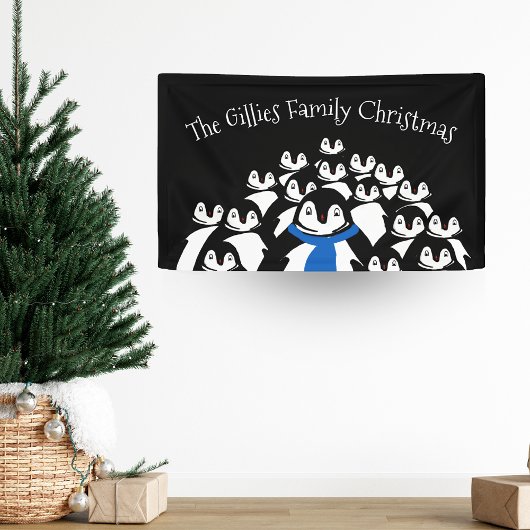 Weihnachts-Penguin Personalisiertes Party Banner
