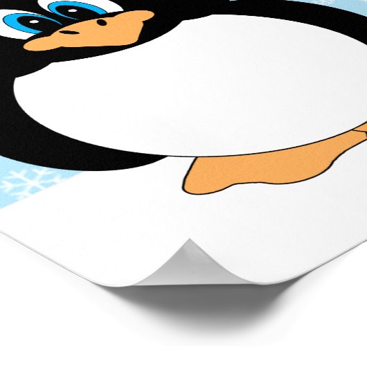 Weihnachts-Penguin Print Poster (Ecke)