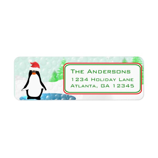 Weihnachts-Penguin-Rücksendeadresse (Vorne)