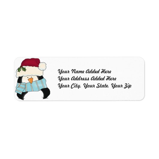 Weihnachts-Penguin-Rücksendeadressen-Aufkleber (Vorne)