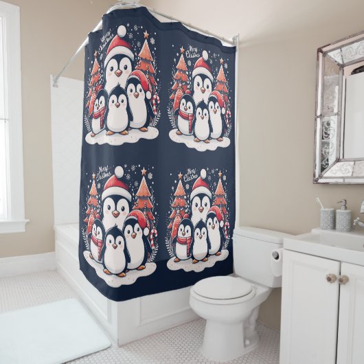 Weihnachts-Penguin von Rp Duschvorhang (Beispiel)