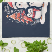 Weihnachts-Penguin von Rp Geschirrtuch (Gefaltet)